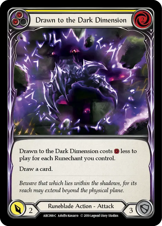 Drawn to the Dark Dimension — Arcane Rising — Rainbow Foil