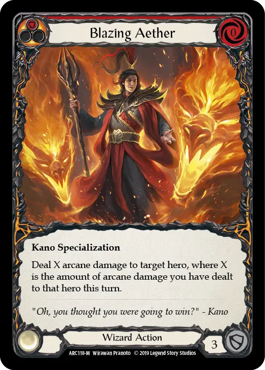 Blazing Aether — Arcane Rising — Rainbow Foil