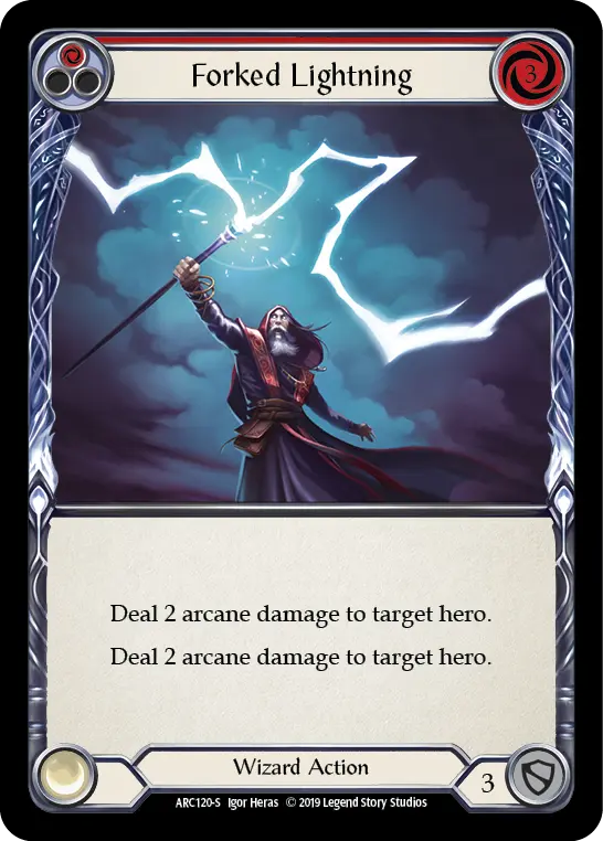 Forked Lightning — Arcane Rising — Rainbow Foil