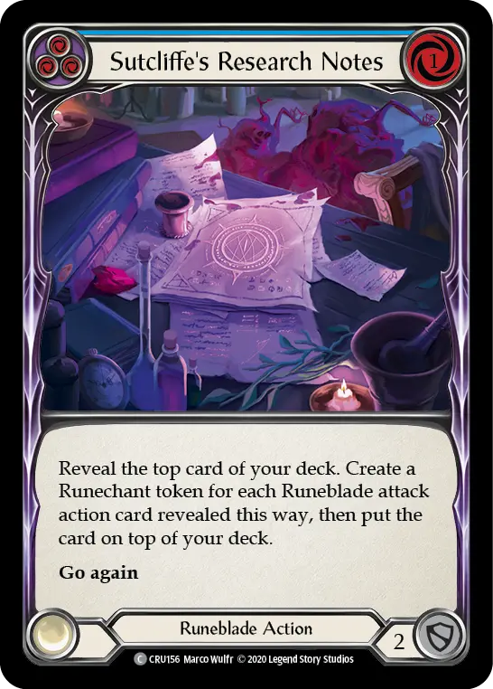 Sutcliffe's Research Notes — Crucible of War — Rainbow Foil