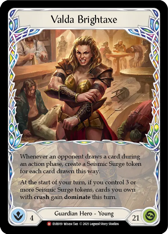 Valda Brightaxe — Extended Art — Rainbow Foil