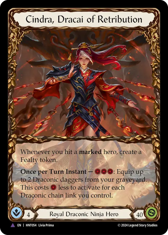 Cindra, Dracai of Retribution — Extended Art — Cold Foil