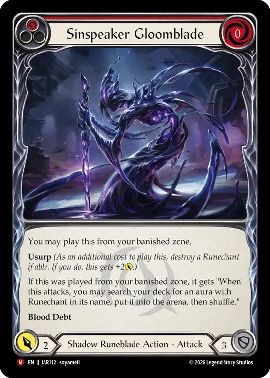 Sinspeaker Gloomblade — Rainbow Foil
