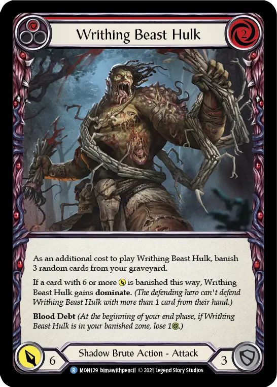 Writhing Beast Hulk — Monarch — Rainbow Foil