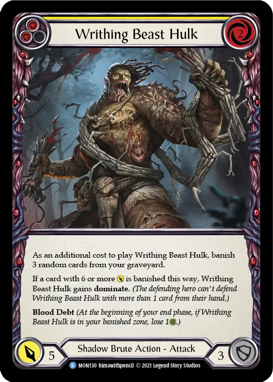 Writhing Beast Hulk — Monarch — Rainbow Foil