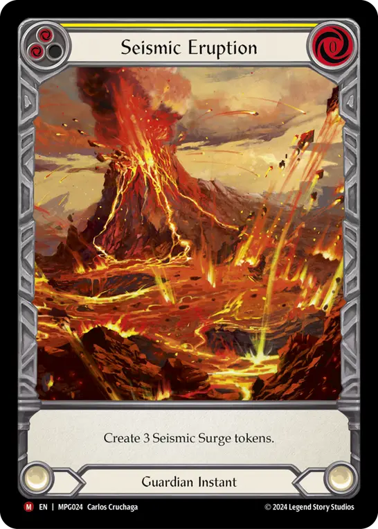 Seismic Eruption — Extended Art — Rainbow Foil