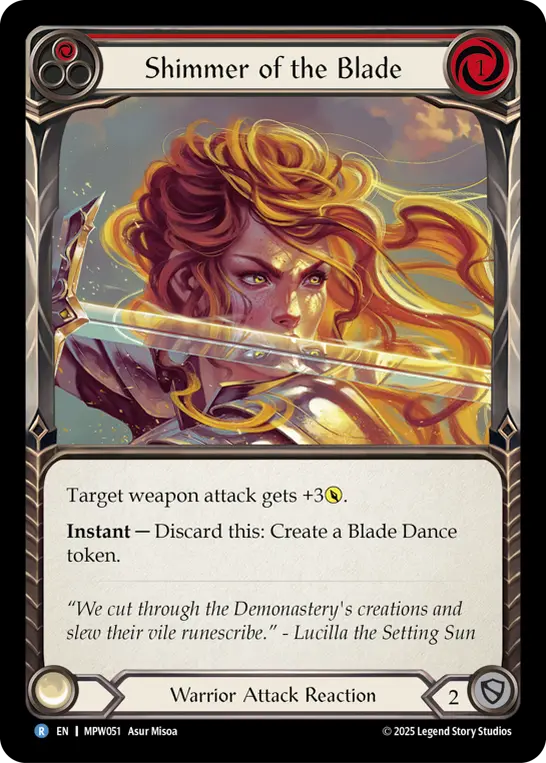 Shimmer of the Blade — Rainbow Foil