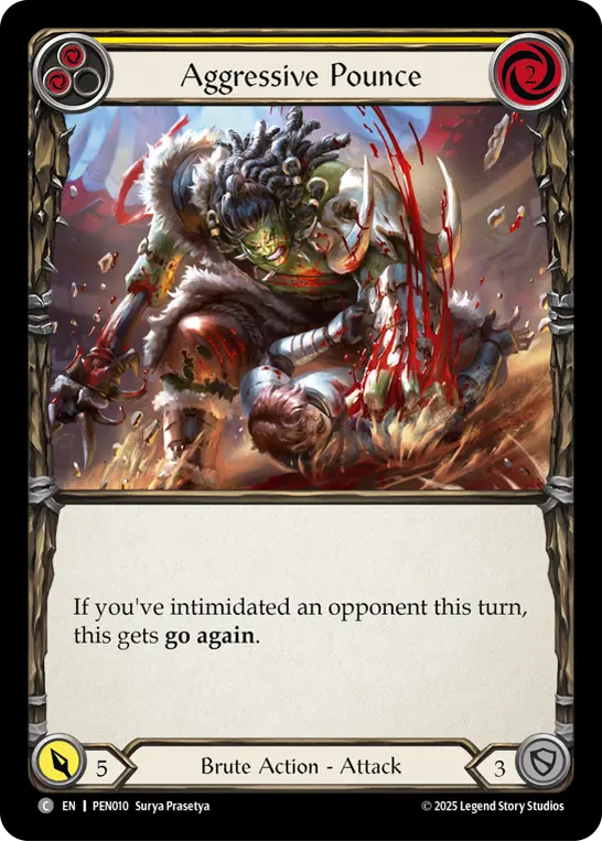 Aggressive Pounce — Rainbow Foil