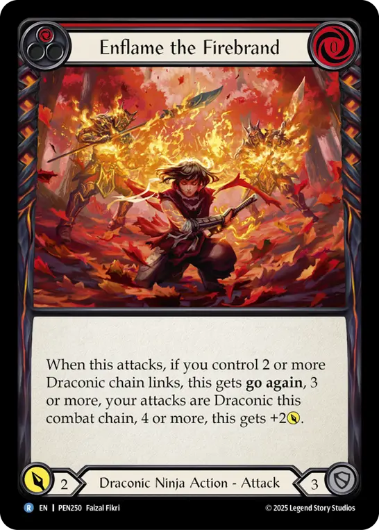 Enflame the Firebrand — Rainbow Foil