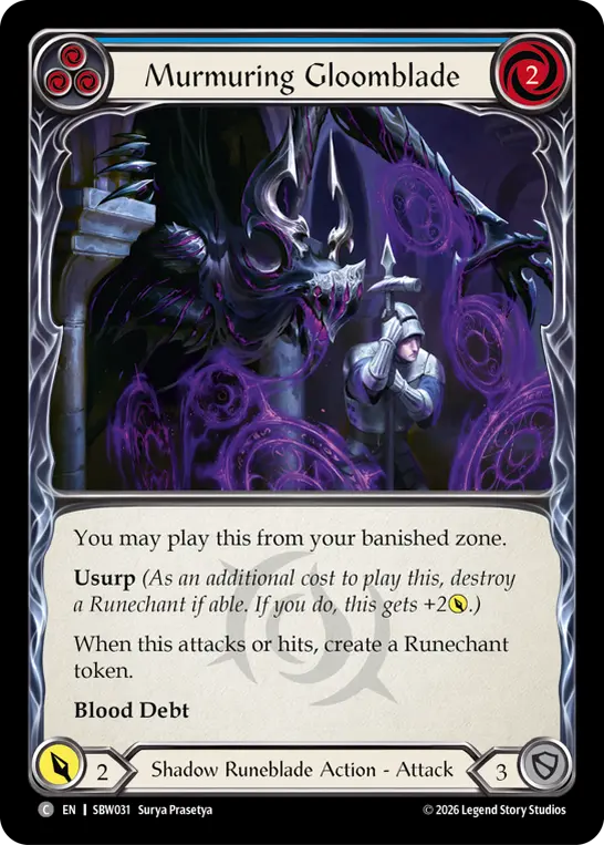 Murmuring Gloomblade (Blue) [Regular]