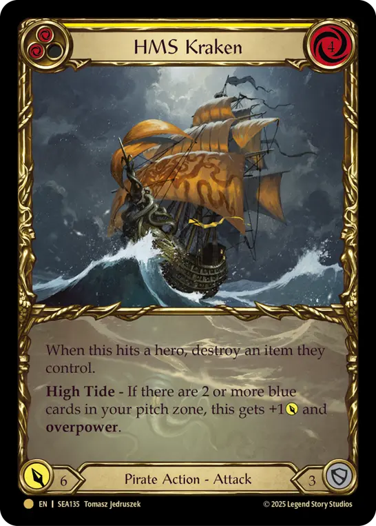 HMS Kraken — High Seas - Treasure Pack — Extended Art — Cold Foil