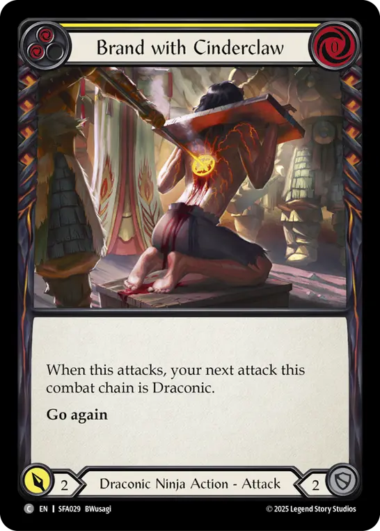 Image of the card for Brand with Cinderclaw (Yellow)