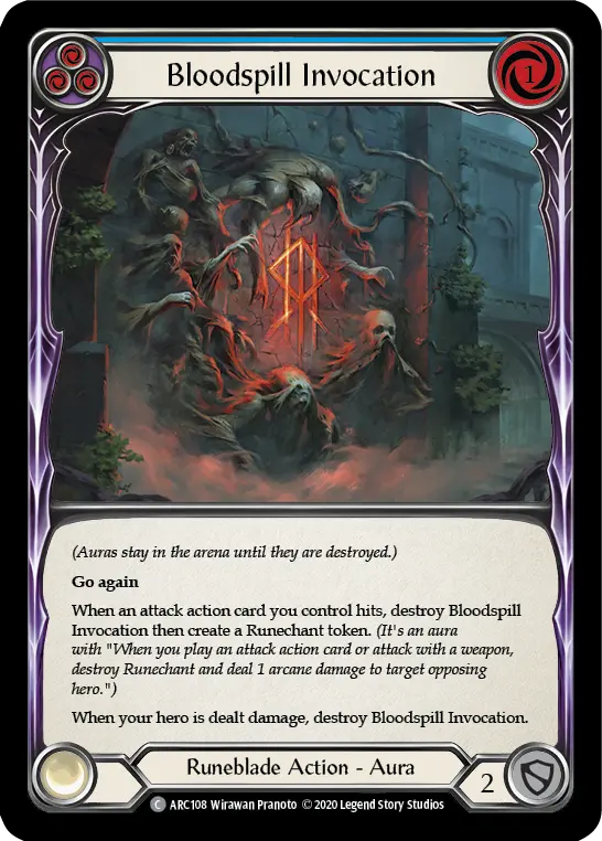 Bloodspill Invocation — Arcane Rising - Unlimited — Rainbow Foil