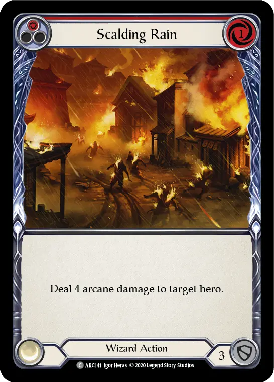 Scalding Rain — Arcane Rising - Unlimited — Rainbow Foil