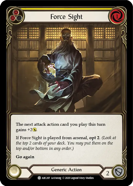 Force Sight — Arcane Rising - Unlimited — Rainbow Foil