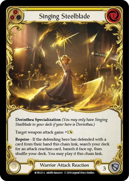Singing Steelblade — Welcome to Rathe — Rainbow Foil