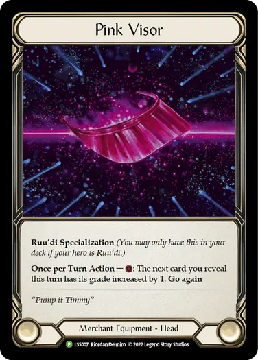 ピンクのバイザー